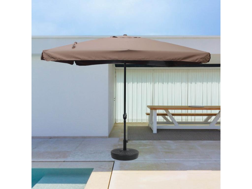 Square straight parasol 2.95x2.95 m chocolate Meublita