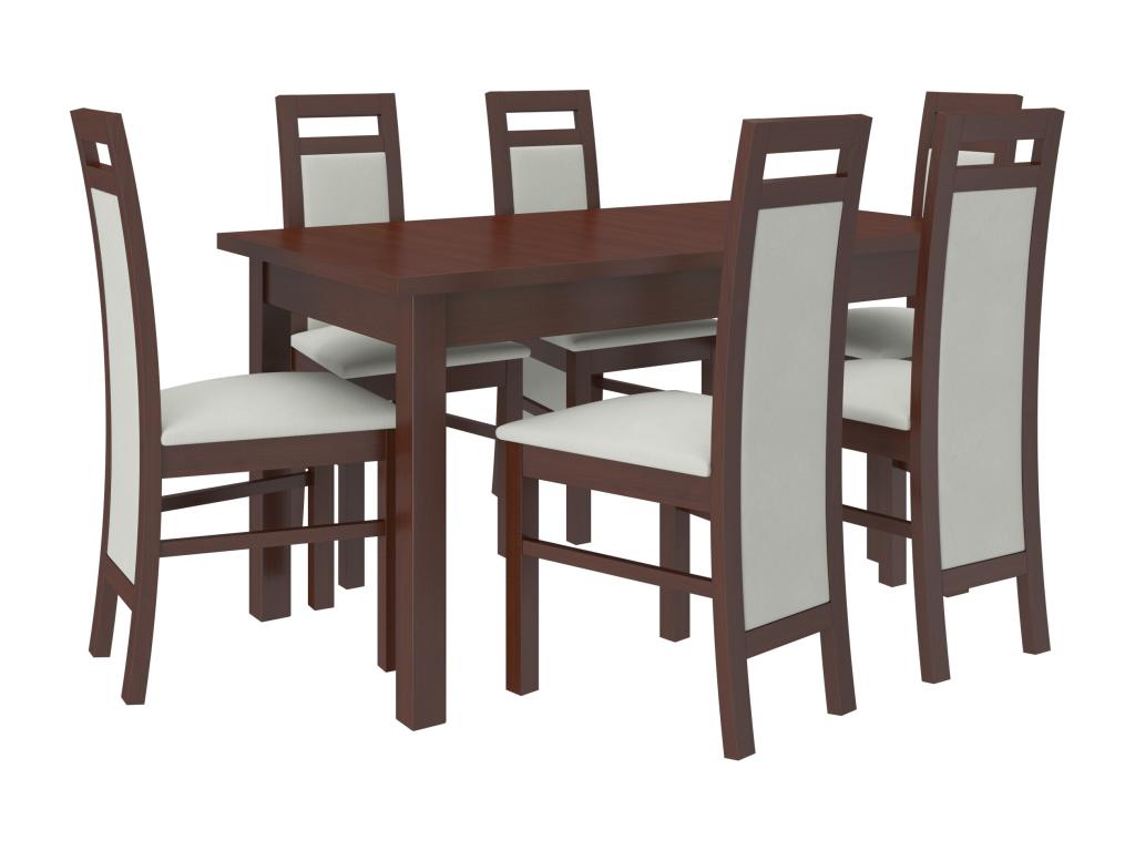 Dark walnut wood chair and Meublita-Tissu fabric 27108