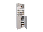 Vertchez XL Wooden Large Shoe Cabinet Large Boot Hallway Furniture Vertchez 10 Compartments White / Grey
