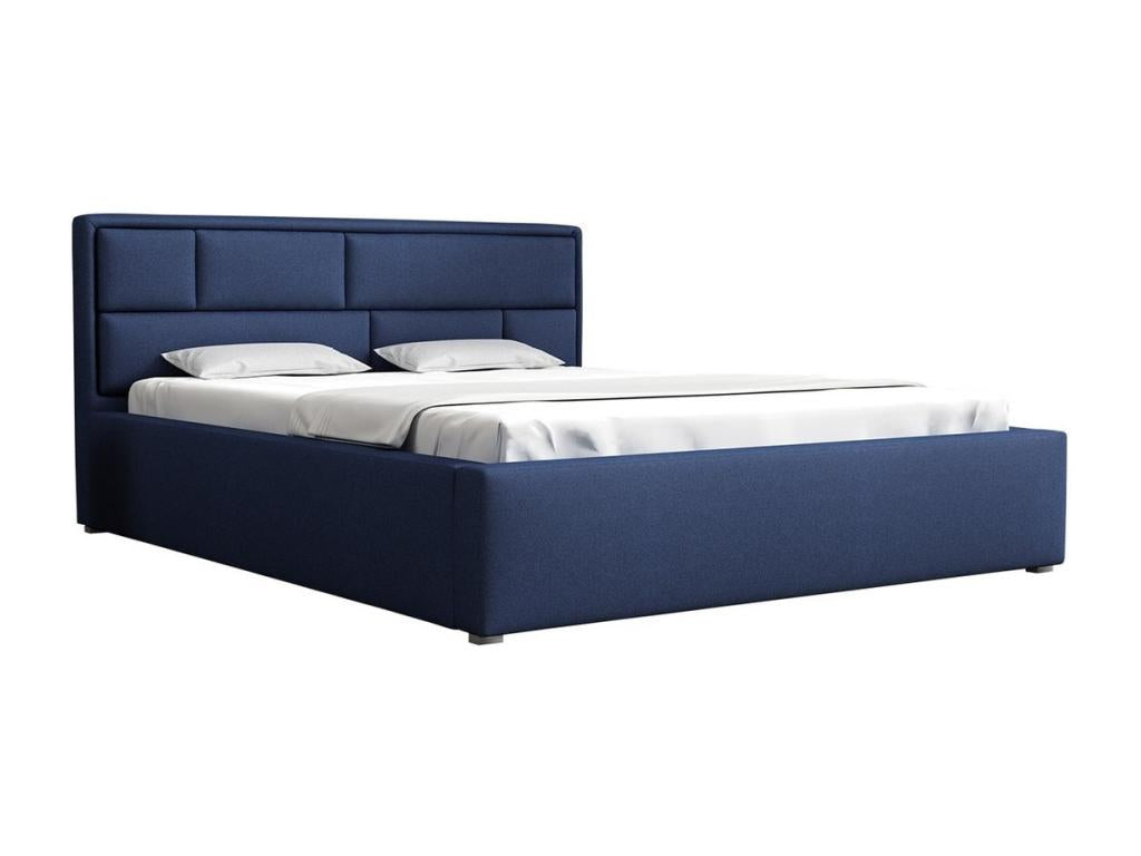 Vertchez 104 Double Blue Bed 140x200 Upholstered Slatted Base 160x223x93cm