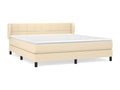 Upholstered bed base with cream mattress 160x200 cm Fabric