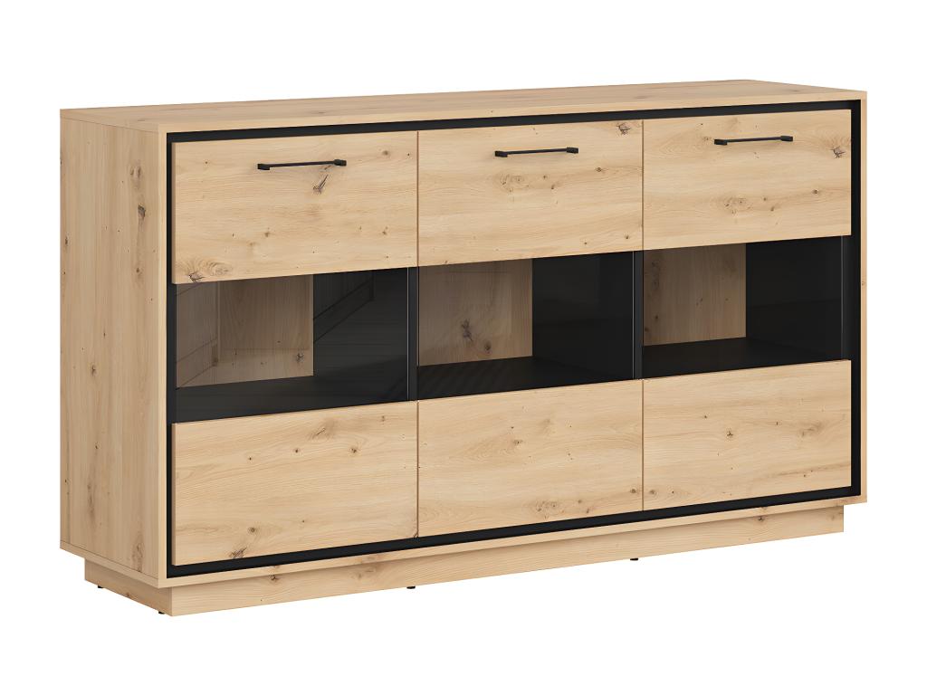 3-door glass-fronted sideboard by Vertchez Bois et Noir