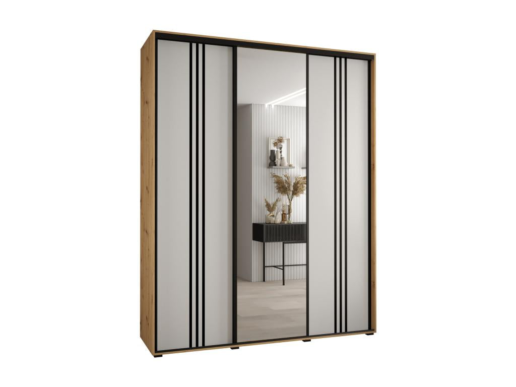 Meublita 7-door sliding wardrobe, 235.2/200/45 cm, 3 doors, Meublita/White/Black