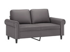 2-piece sofa set with cushions, grey faux leather