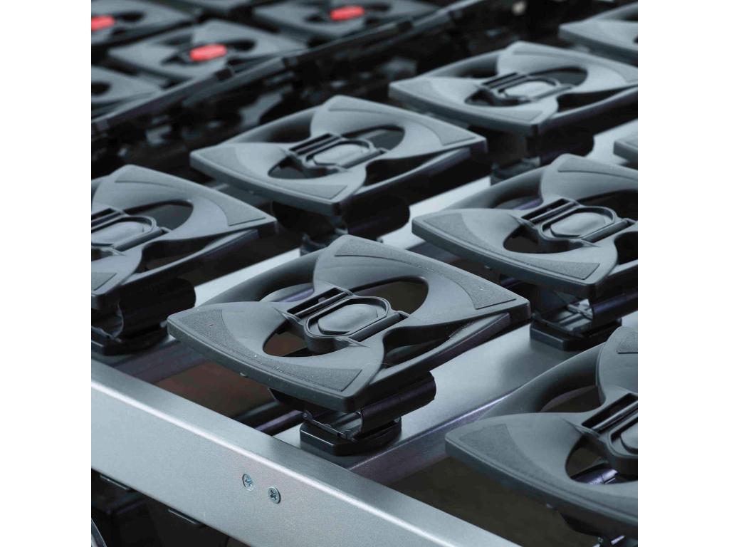 Electric adjustable bed base with all slats, light grey fabric, 70x190