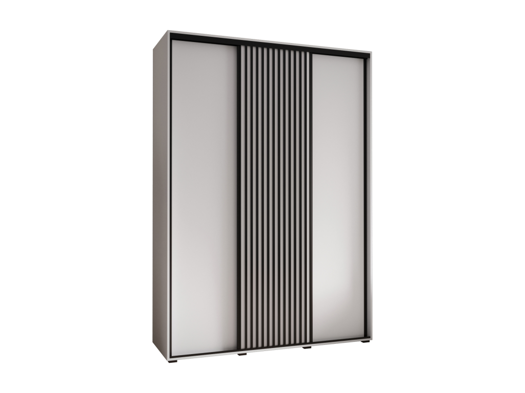 Meublita 1 Sliding Door Wardrobe 235.2/180/45 3 Doors White/White