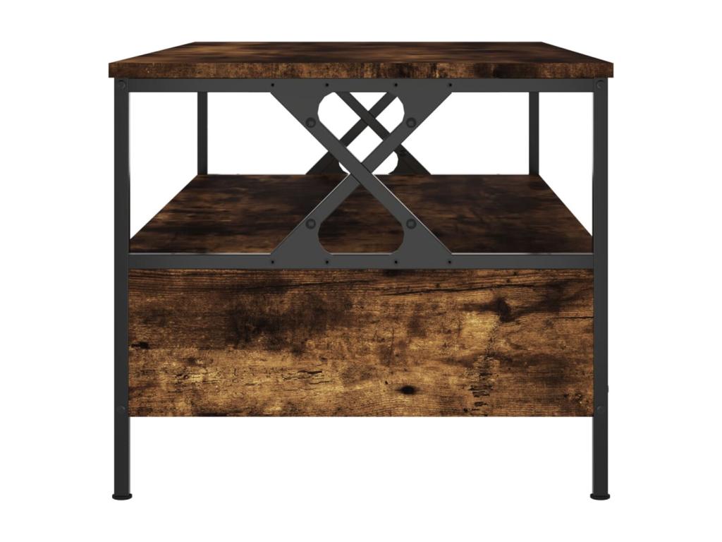 Smoked oak coffee table, 100x51x45 cm, engineered wood