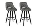 Meublita - Set of 4 Grey and Black Stools