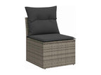 8-piece garden furniture set with grey resin wicker cushions