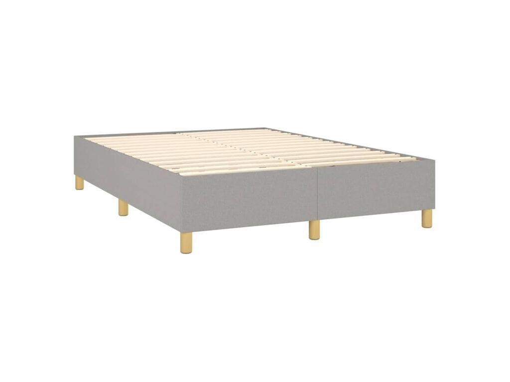 Vertchez bed base with light grey mattress 140x200 fabric