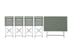 Rectangular folding bistro garden furniture set 110x70cm - with four folding chairs - powder-coated steel…